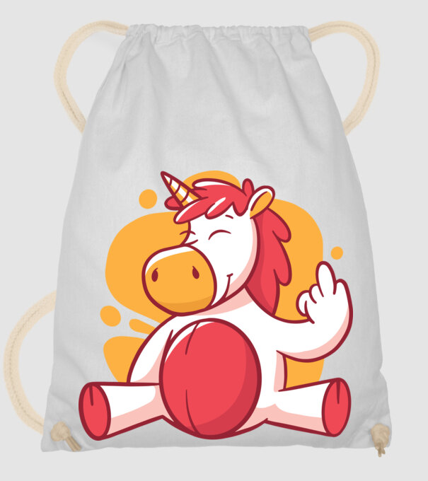 Unicorn arată degetul model alb pe tricou