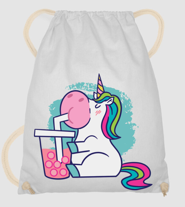 Unicorn Bubble Tea model alb pe tricou