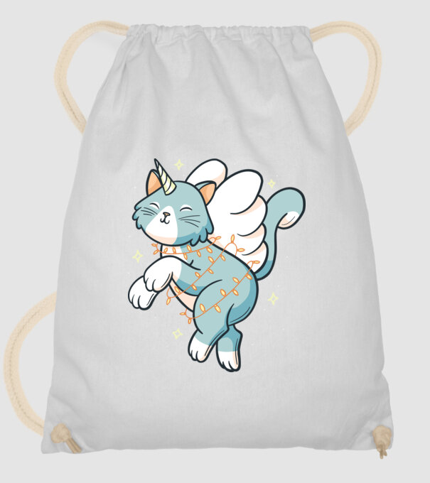 Pisică Unicorn model alb pe tricou