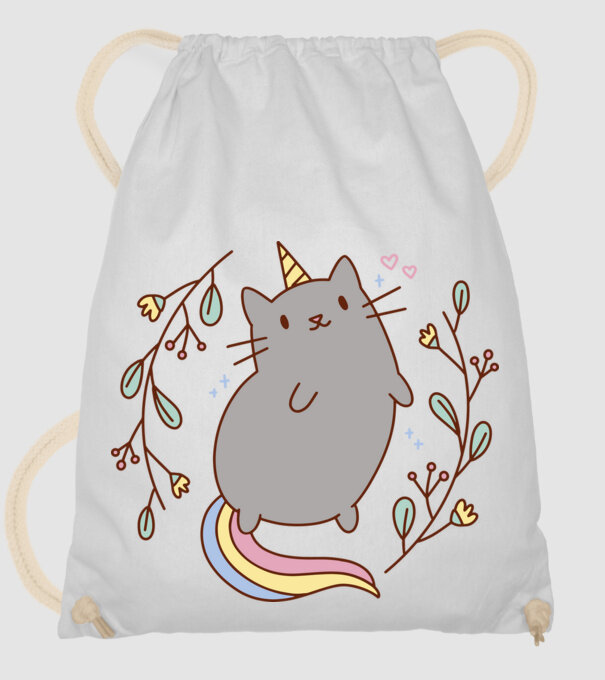 Pisică Unicorn model alb pe tricou