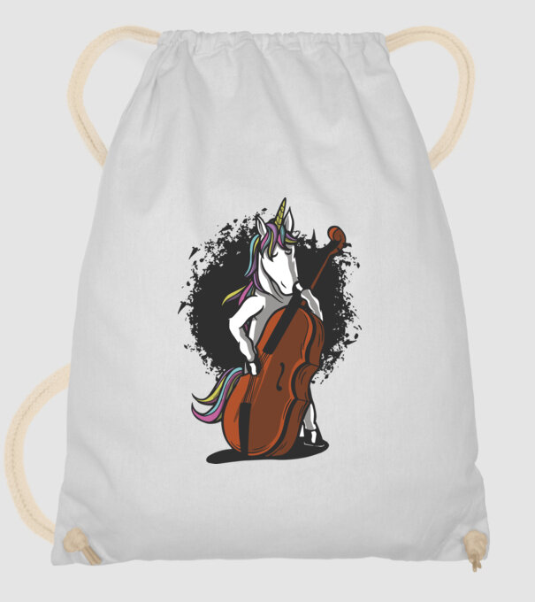 Unicorn cu violoncel model alb pe tricou