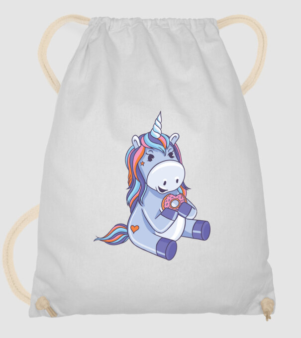 Unicorn cu gogoașă model alb pe tricou