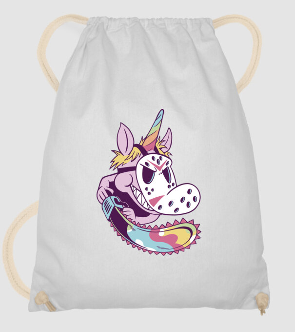 Unicorn Mască Jason Halloween model alb pe tricou