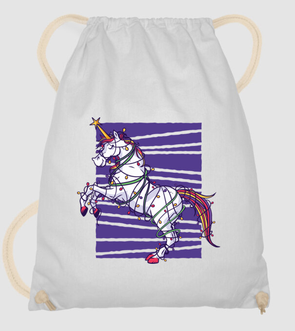 Unicorn pom de Crăciun model alb pe tricou