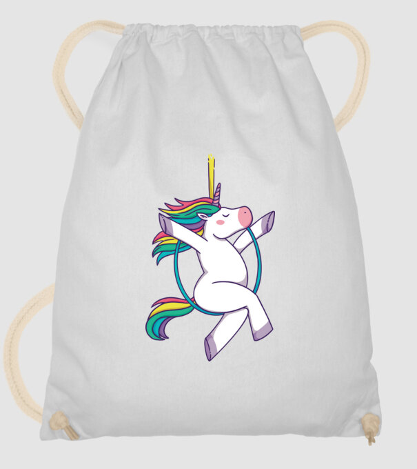 Unicorn pe cerc model alb pe tricou