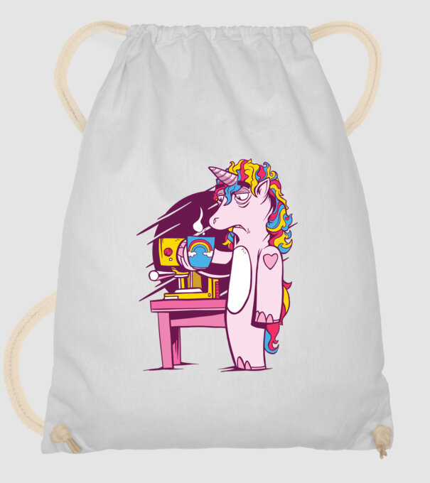 Unicorn Cafea model alb pe tricou