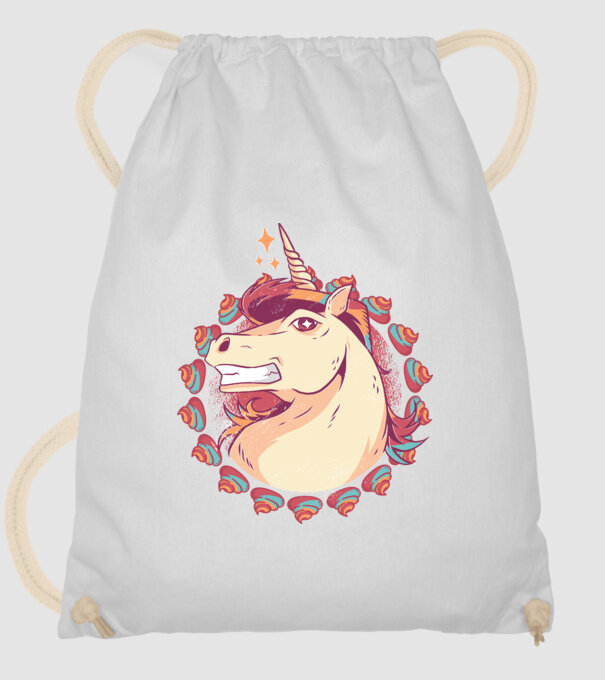 Unicorn Mullet model alb pe tricou