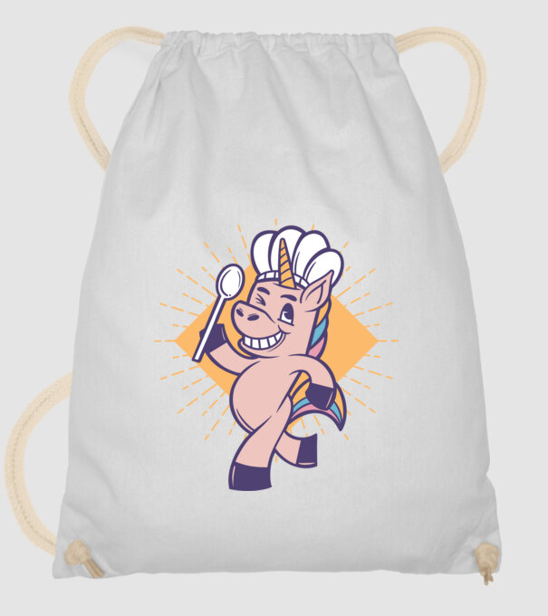 Unicorn Bucătar model alb pe tricou