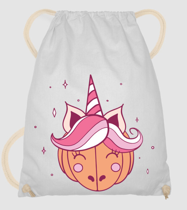 Unicorn Dovleac model alb pe tricou