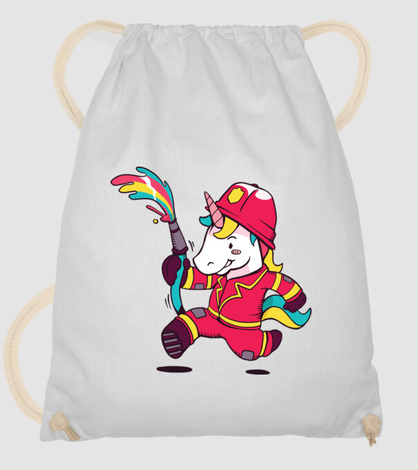 Pompier Unicorn model alb pe tricou
