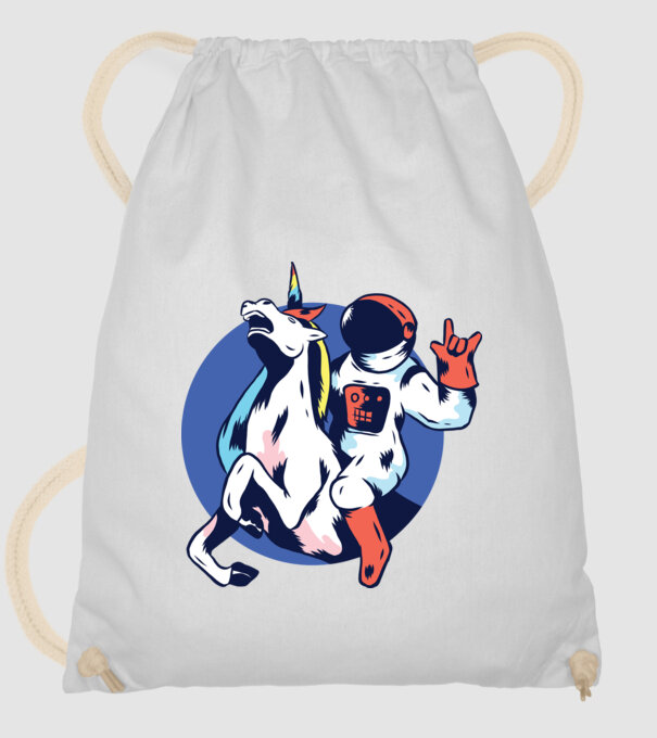 Unicorn Astronaut model alb pe tricou