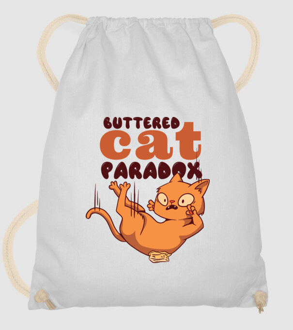 Paradox pisică cu unt model alb pe tricou