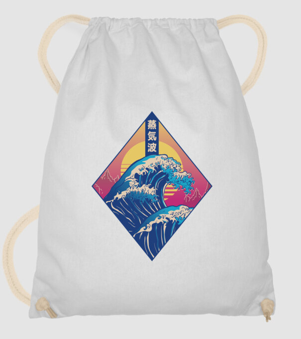 Vaporwave Val model alb pe tricou