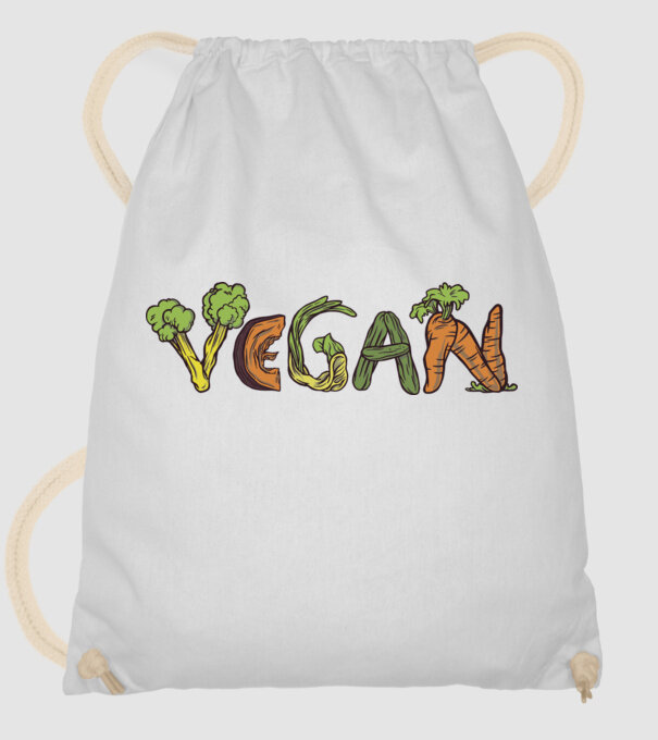 Inscripție legume vegan model alb pe tricou