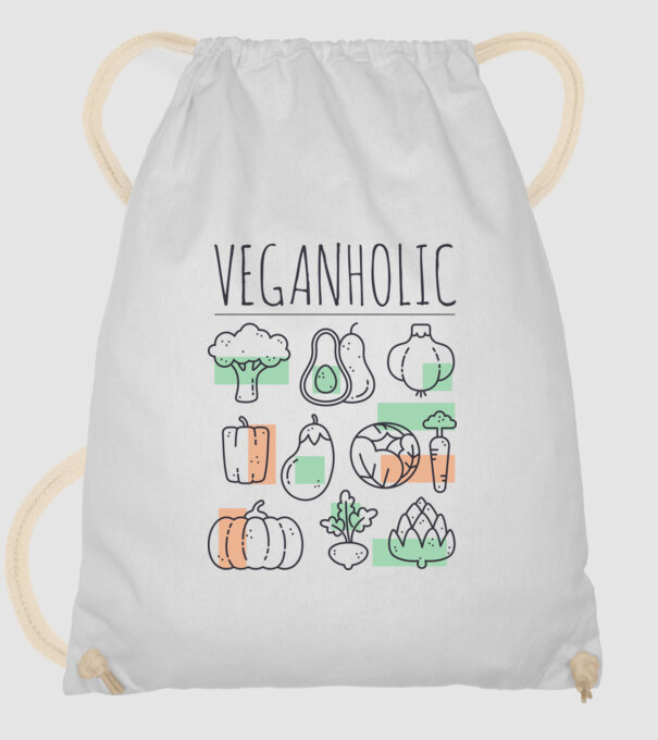 Veganholic model alb pe tricou