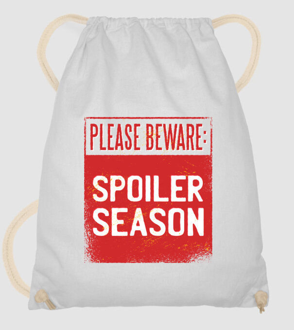 Atenție! Pericol de spoiler model alb pe tricou