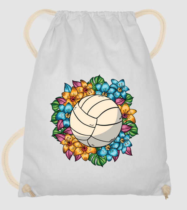 Minge de volei cu flori model alb pe tricou