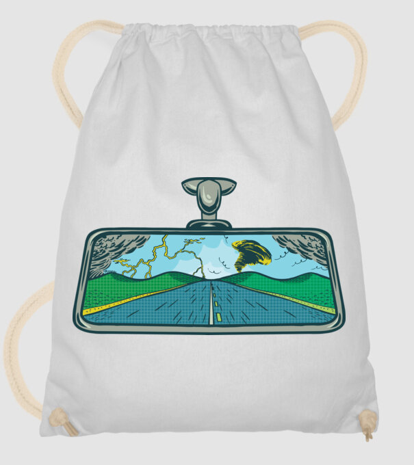 Oglindă retrovizoare model alb pe tricou