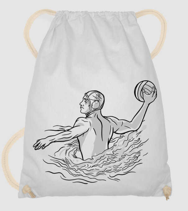 Jucător polo pe apă model alb pe tricou