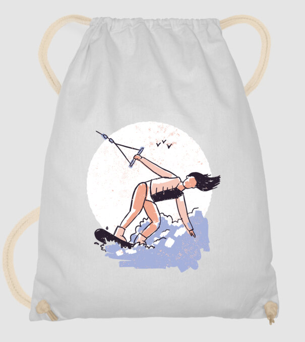 Fată cu Wakeboard model alb pe tricou