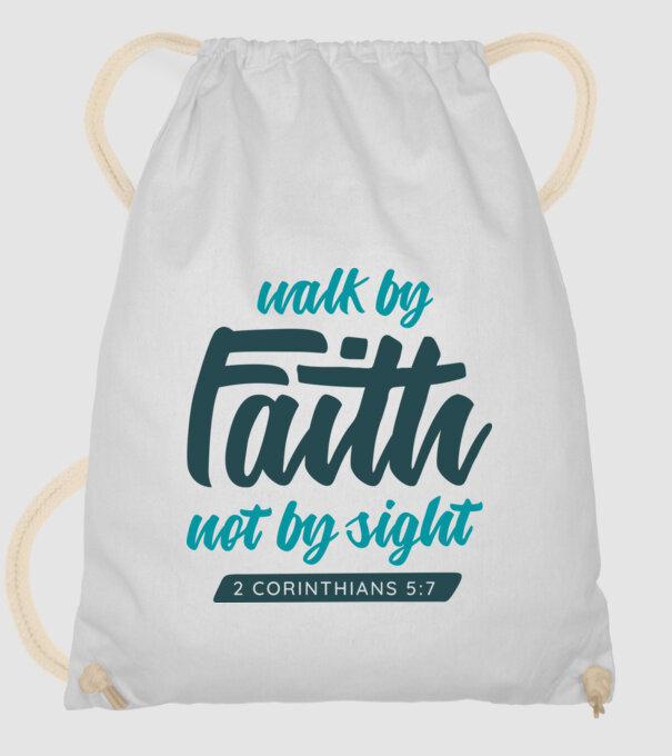 Walk by faith - Religie model alb pe tricou