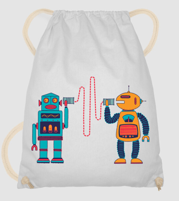 Walkie Talkie Robot model alb pe tricou