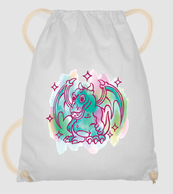 Acuarelă Dragon model alb pe tricou