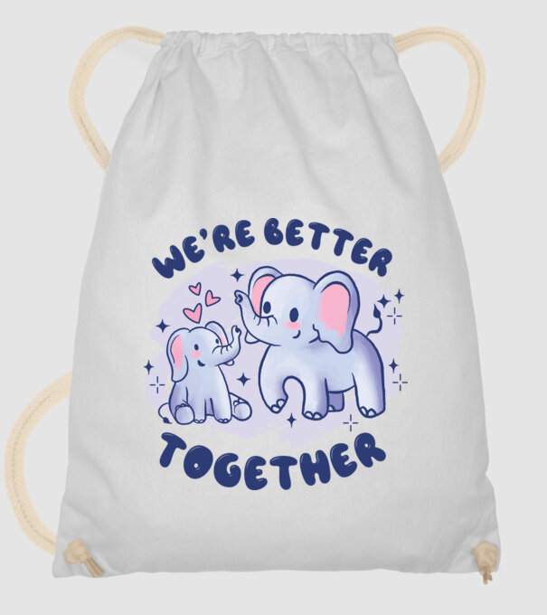 'We''re Better Together Elephant' model alb pe tricou
