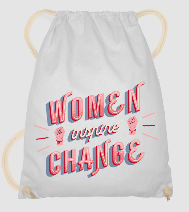 Women inspire change Ziua Femeii model alb pe tricou