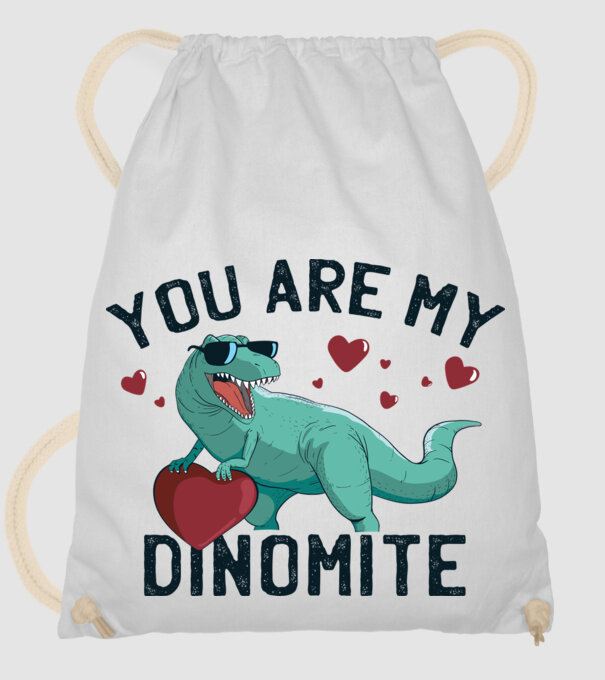 You are my Dinomite tricou cu dinozaur și inimă model alb pe tricou