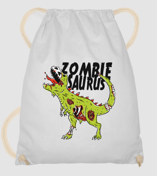 Zombiesaurus - Dinozaur Zombie model alb pe tricou