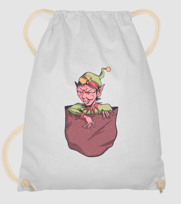 Elf de buzunar model alb pe tricou