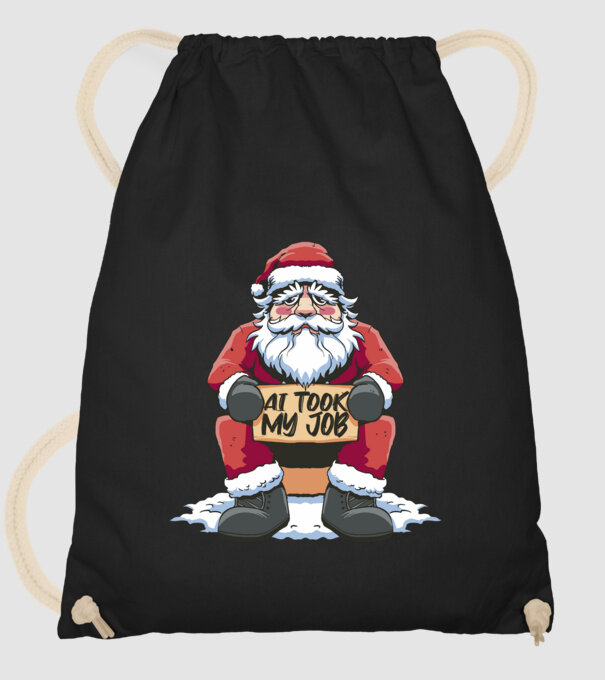 AI took my job Santa model negru pe tricou
