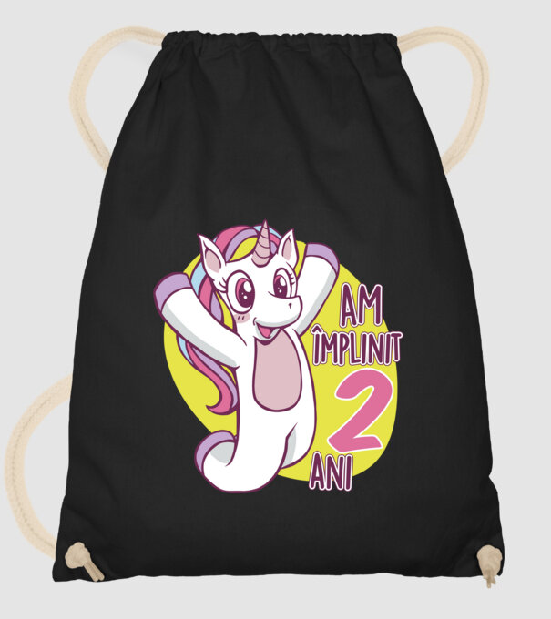Am împlinit 2 ani model negru pe tricou