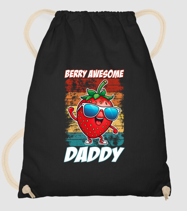 Berry Awesome Daddy Strawberry model negru pe tricou