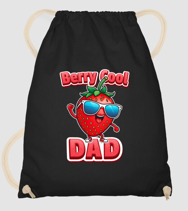 Berry Cool Dad Strawberry model negru pe tricou