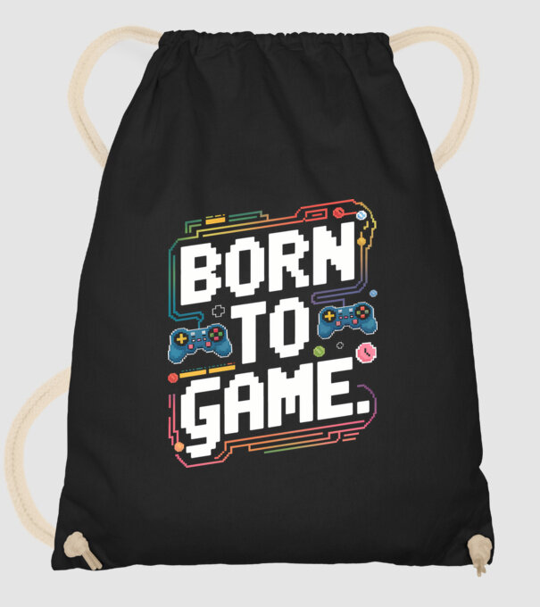 Born to Game Pixel Negru model negru pe tricou