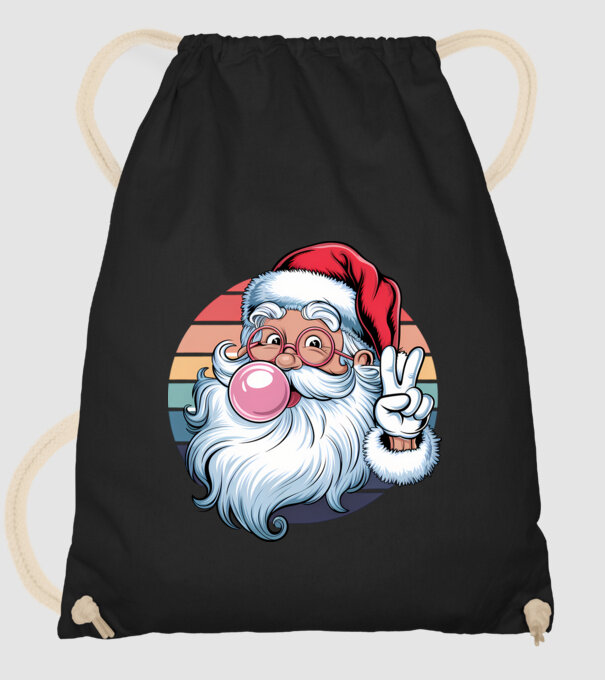 Bubble gum santa model negru pe tricou