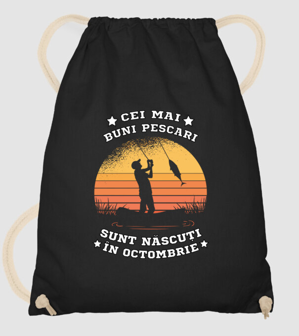 Cei mai buni Pescari sunt născuți în Octombrie model negru pe tricou