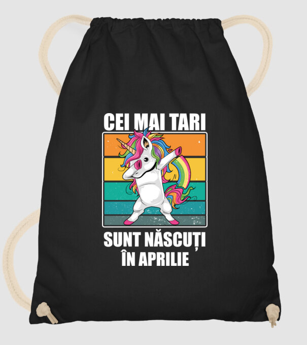 Cei mai tari sunt născuți în aprilie model negru pe tricou
