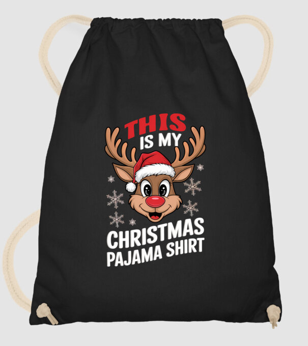 Christmas Pajama Reindeer Negru model negru pe tricou
