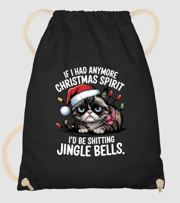 Christmas Spirit Grumpy Cat Negru model negru pe tricou