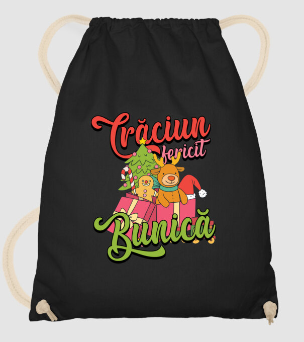 CRĂCIUN FERICIT BUNICĂ model negru pe tricou