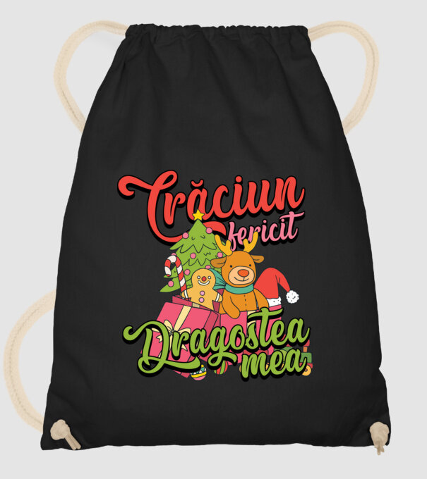 CRĂCIUN FERICIT DRAGOSTEA MEA model negru pe tricou