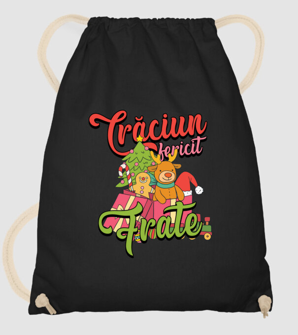 CRĂCIUN FERICIT FRATE / SORĂ model negru pe tricou