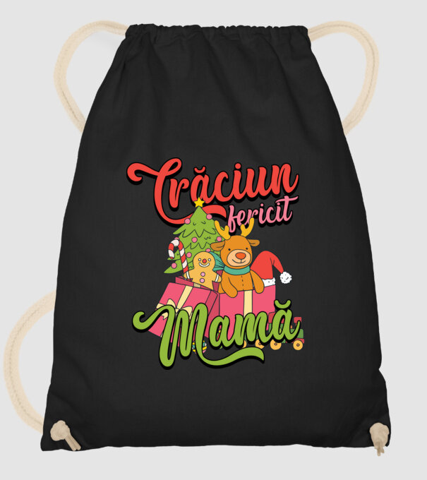 CRĂCIUN FERICIT MAMĂ model negru pe tricou