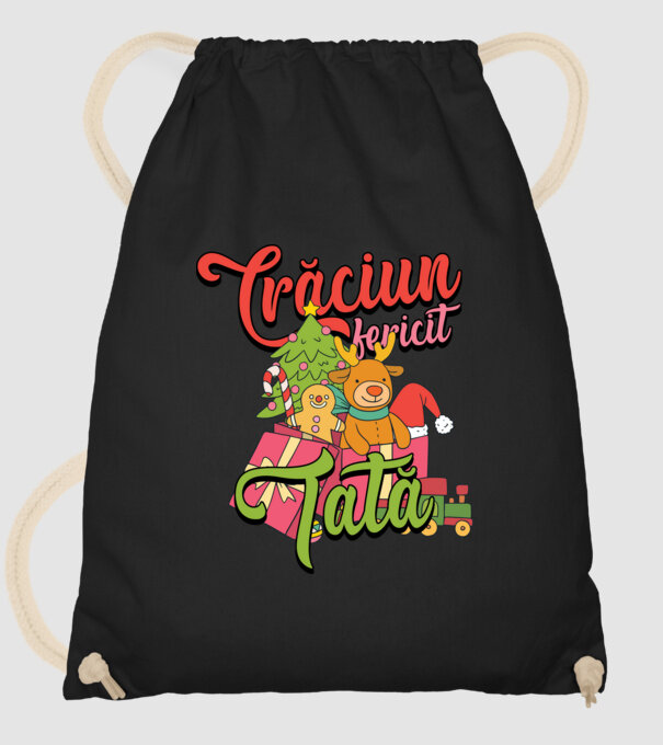 CRĂCIUN FERICIT TATĂ model negru pe tricou