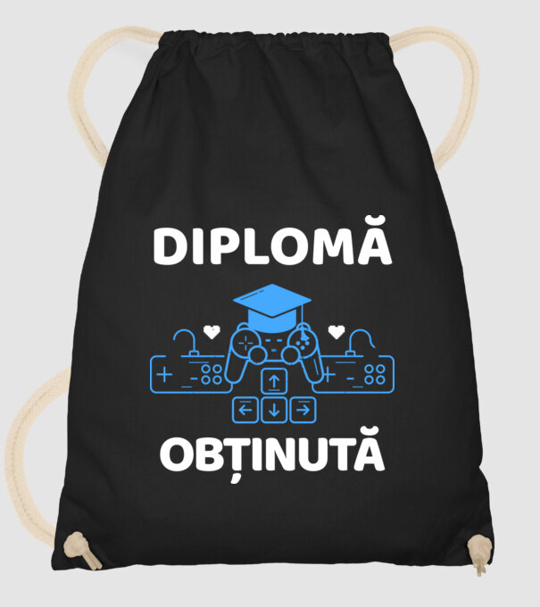 Diplomă obținută model negru pe tricou