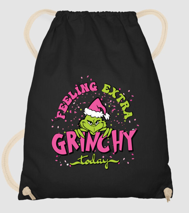 Feeling extra Grinchy today model negru pe tricou
