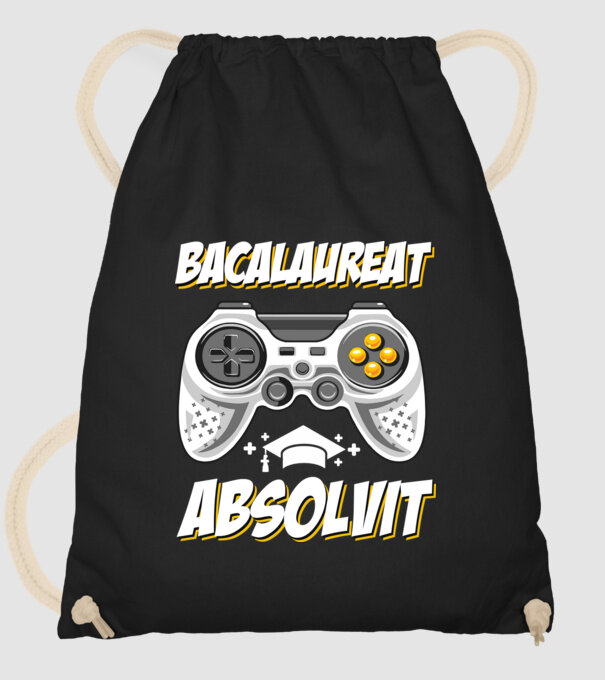 Gameri şcoală Bacalaureat model negru pe tricou